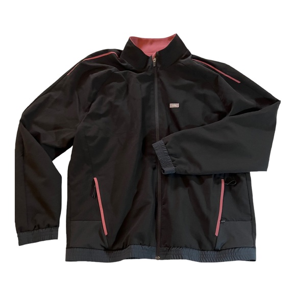 Figs Technical Collection Jacket Front Zip Black with Pink Detail XXL - Picture 1 of 15